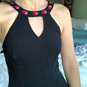 Black dress w/ keyhole opening & Irregular Hemline